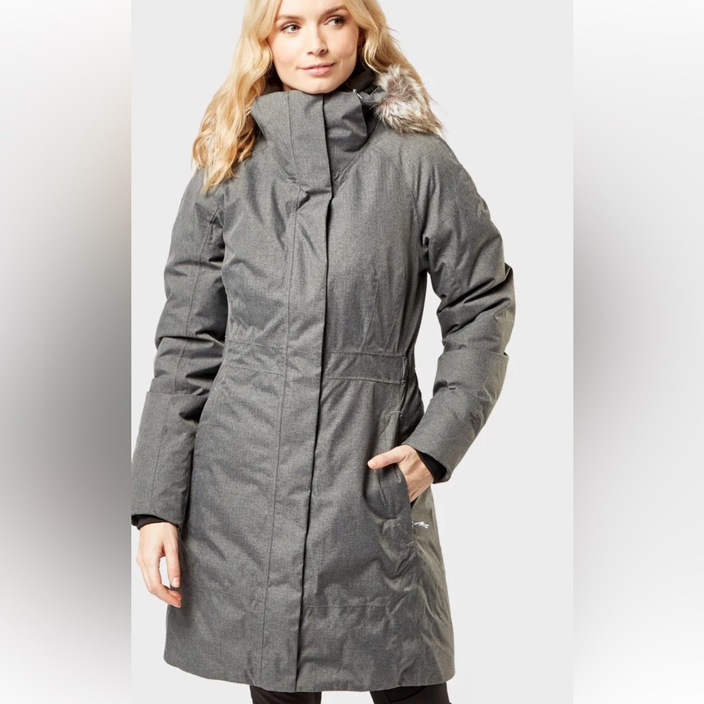 The North Face Arctic Parka Heathered Grey Down Winter Coat - Medium